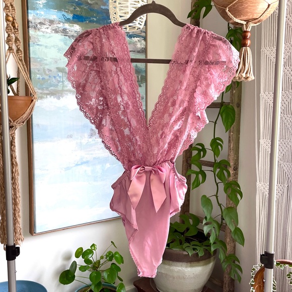 Sugar Thrillz Other - Dolls Kill Sugar Thrillz love’s ecstasy lace bodysuit in mauve